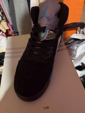 Jordan Men’s Sneakers in Black with Light Blue Accents